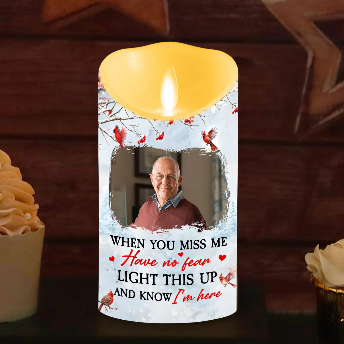 Light This Up When You Miss Me - Personalized Custom LED Candle - Image 2