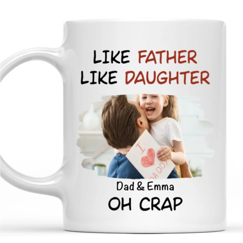Like Father Like Daughter Cartoonized Photo - Personalized Custom Coffee Mug - Image 6