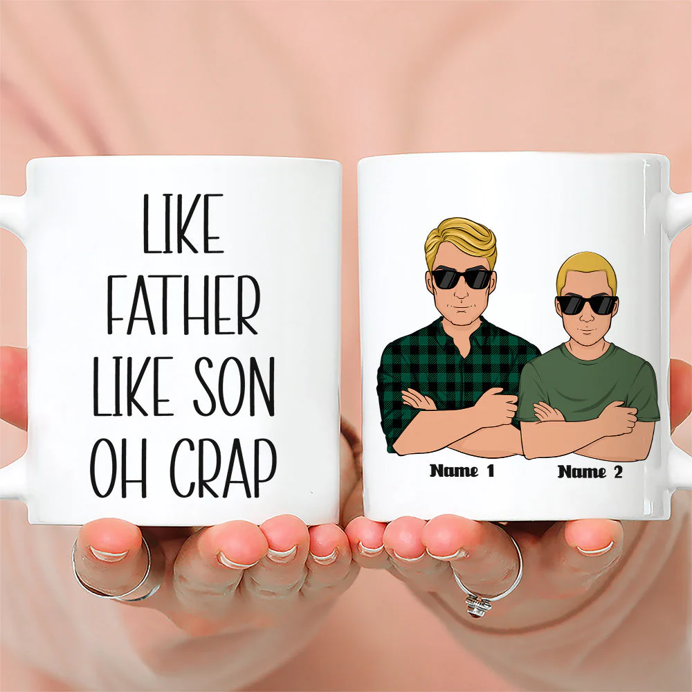 Like Father Like Daughter Oh Crap - Personalized Custom Coffee Mug - Image 2