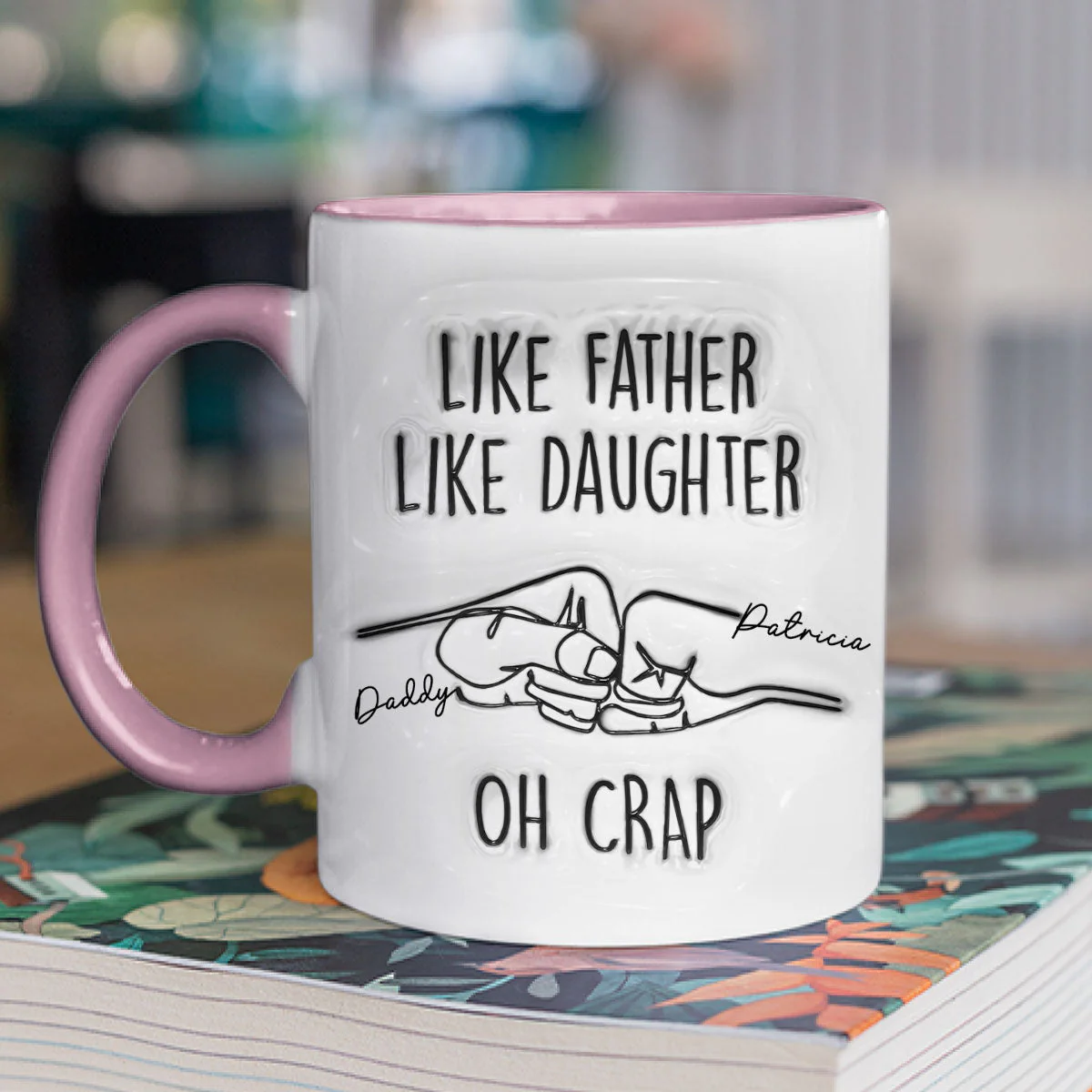 Like Father Like Daughter - Personalized Custom Accent Mug - Image 2