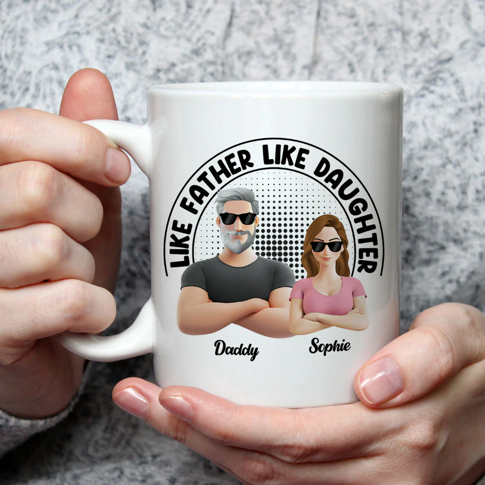 Like Father Like Daughter - Personalized Custom Coffee Mug - Image 4