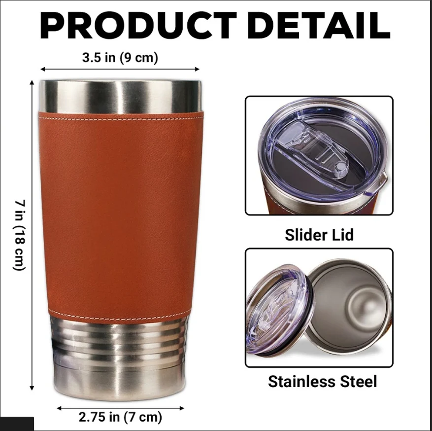 Like Father Like Daughter - Personalized Custom Engraved Leather Tumbler - Image 6