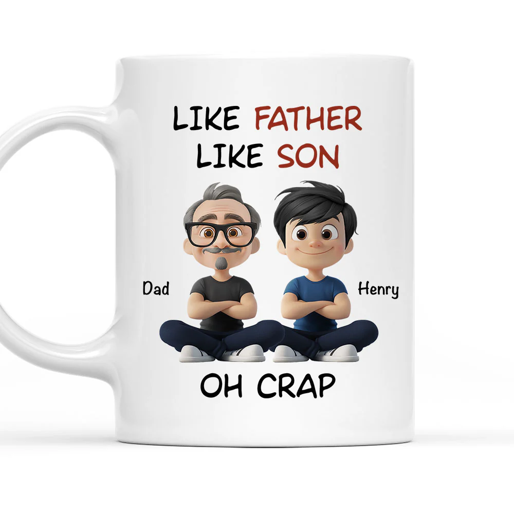 Like Father Like Son Cartoonized - Personalized Custom Coffee Mug