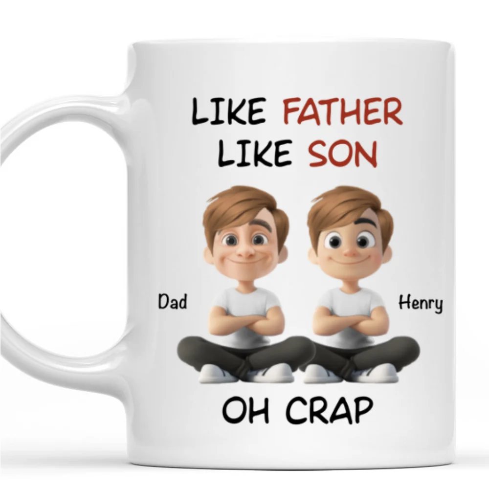 Like Father Like Son Cartoonized - Personalized Custom Coffee Mug - Image 6