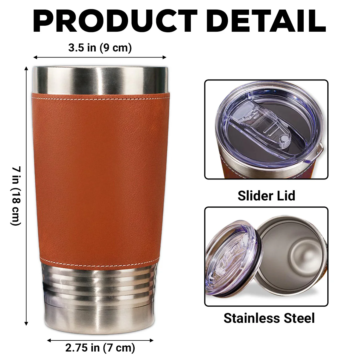 Like Father Like Son - Personalized Custom Engraved Leather Tumbler - Image 5