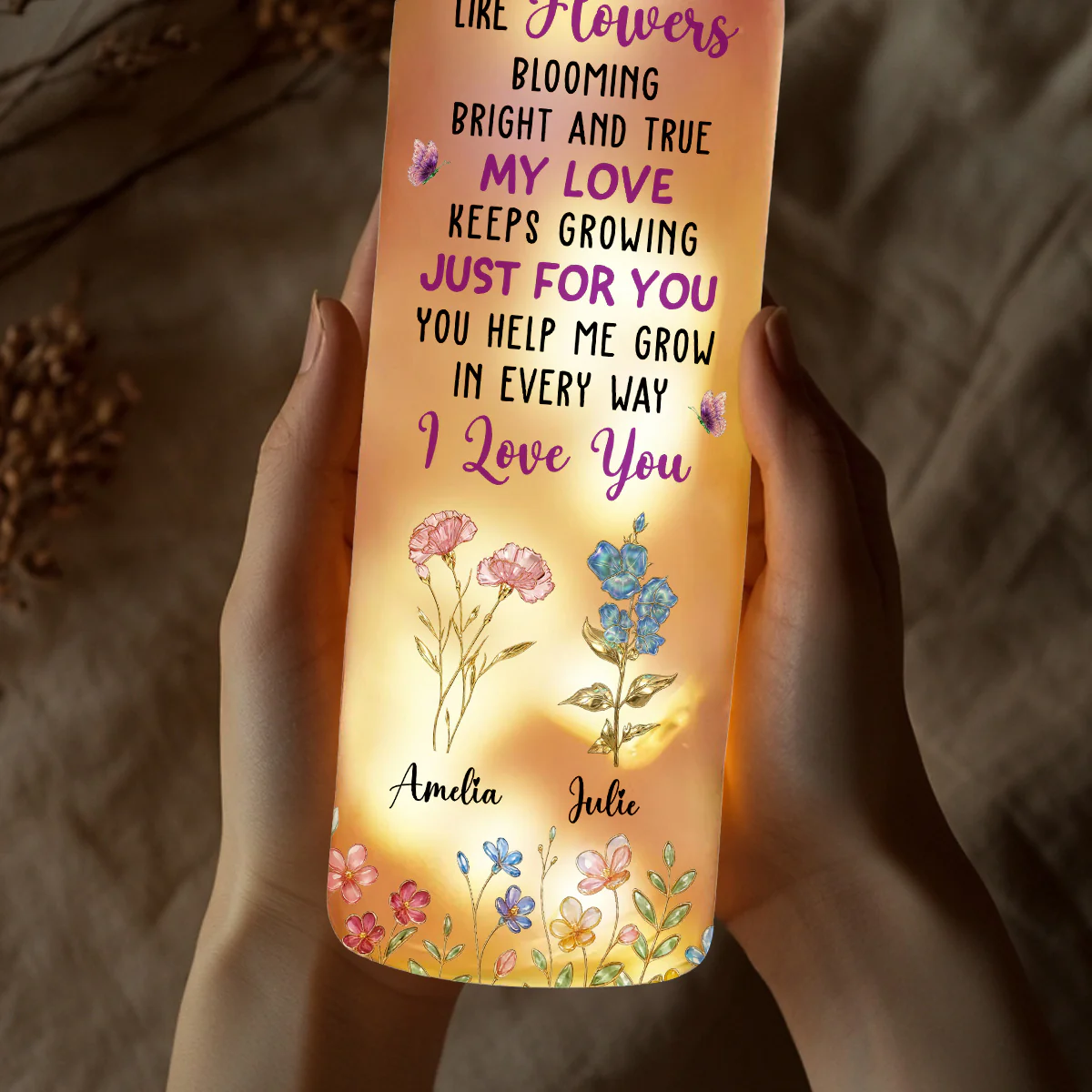 Like Flowers - Personalized Custom Bottle Lamp - Image 4