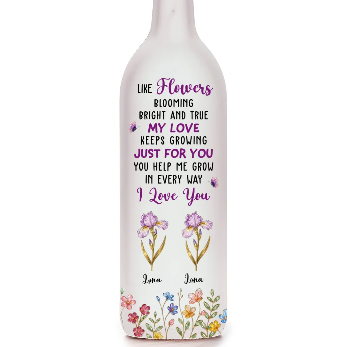 Like Flowers - Personalized Custom Bottle Lamp - Image 6