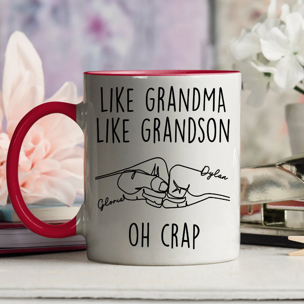 Like Mother Like Son Oh Crap - Personalized Custom Accent Mug - Image 2