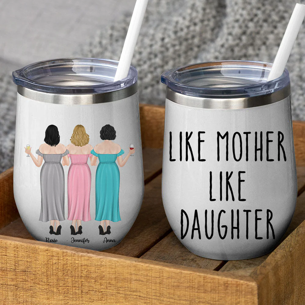 Like Mother Like Daughter - Personalized Custom Wine Tumbler - Image 2