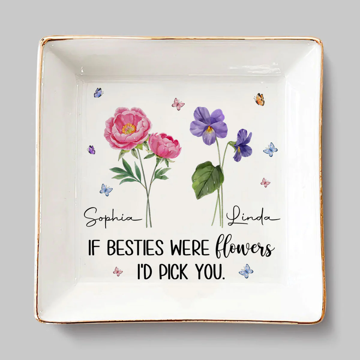 Like Wildflowers, We're Better Together  - Personalized Custom Jewelry Dish - Image 3
