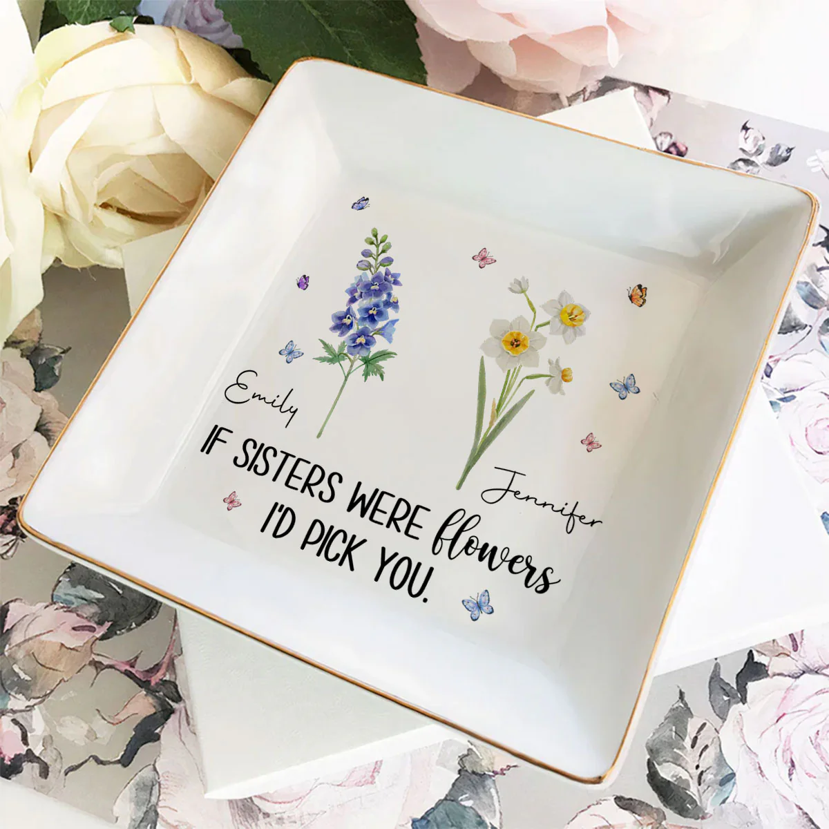 Like Wildflowers, We're Better Together  - Personalized Custom Jewelry Dish - Image 4