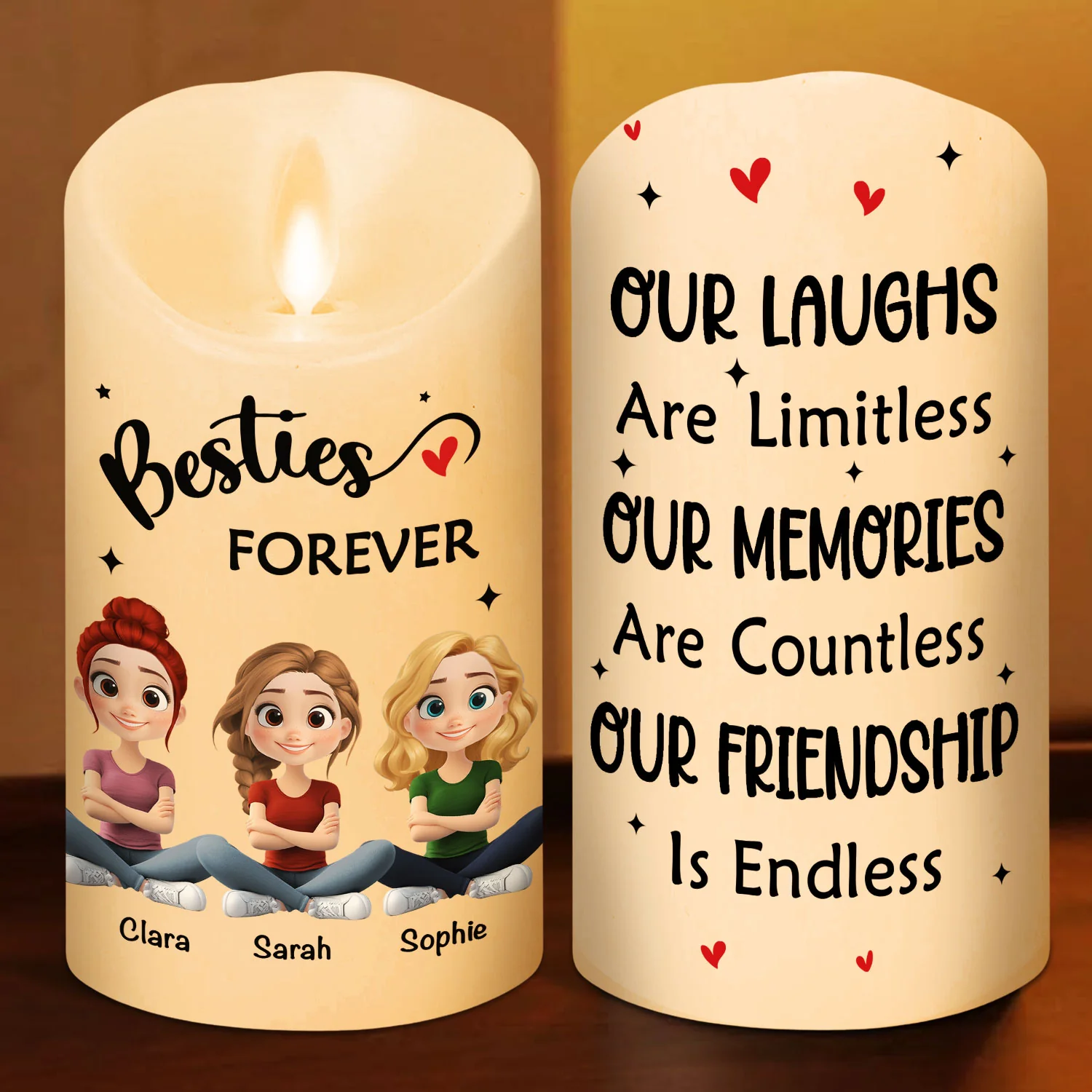 Limitless Friendship Glow - Personalized Custom LED Candle - Image 2