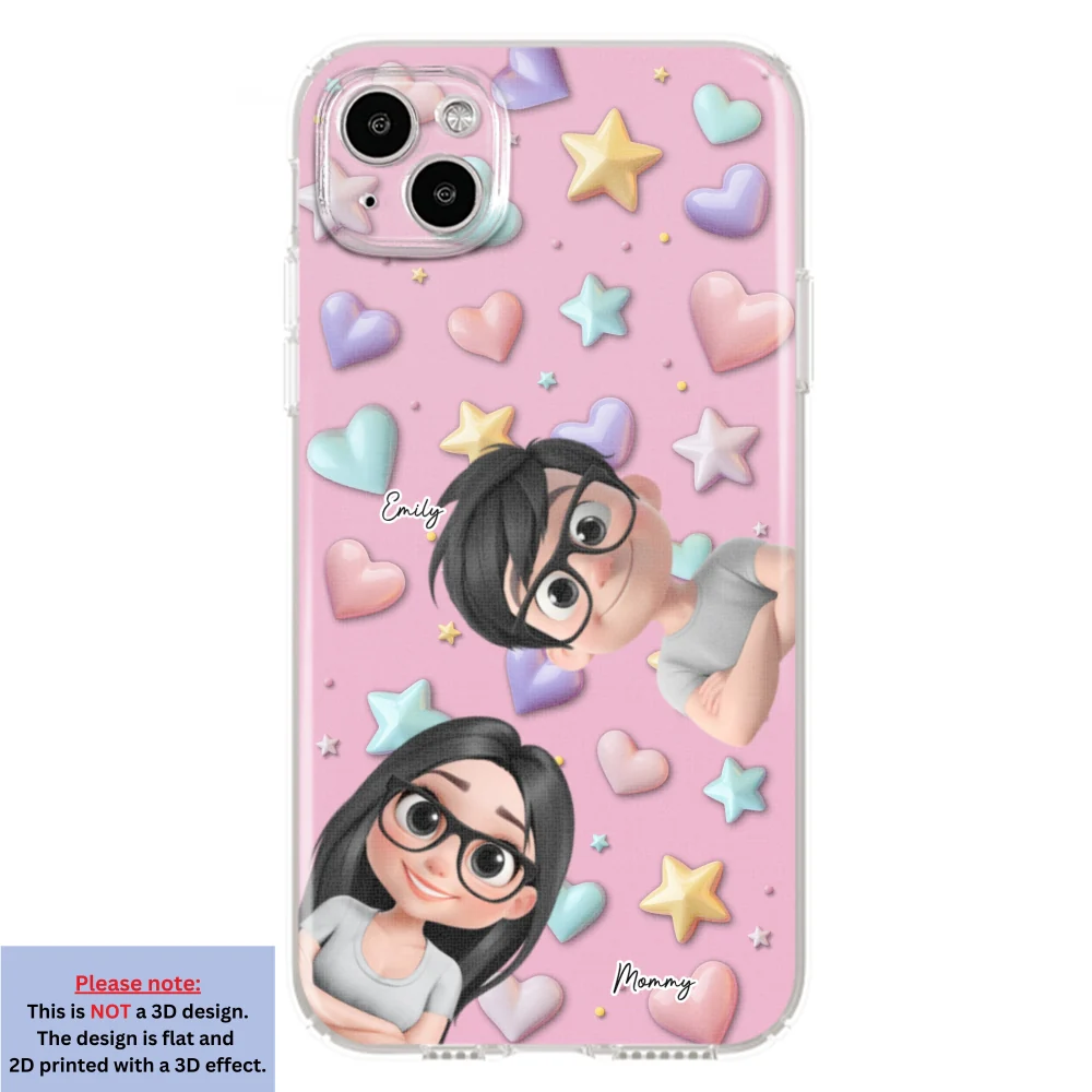 Linda Mamá y Niños - Funda de Teléfono Personalizada con Efecto 3D - Image 13