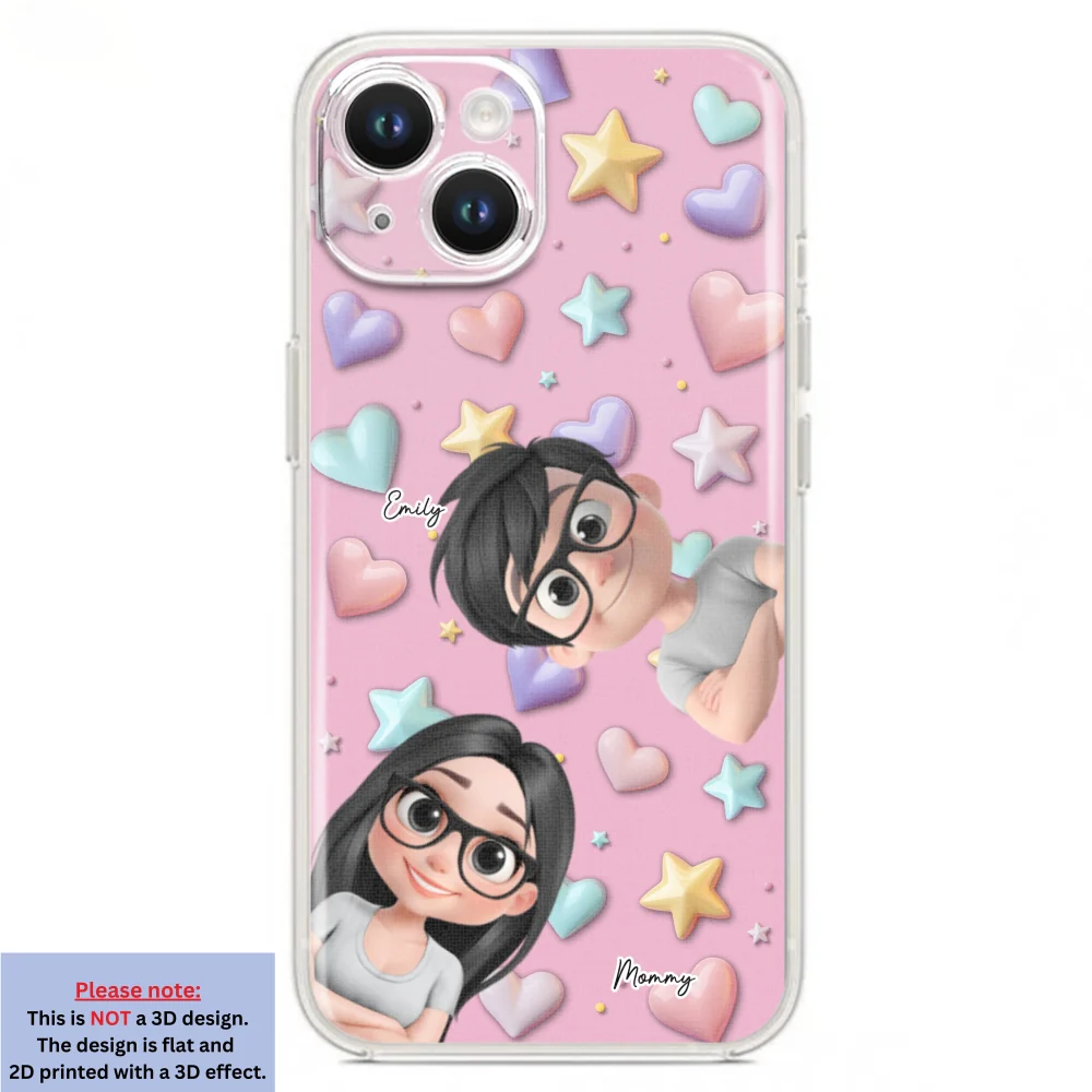 Linda Mamá y Niños - Funda de Teléfono Personalizada con Efecto 3D - Image 16