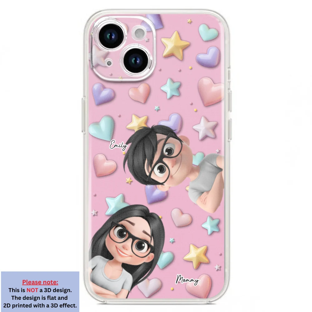 Linda Mamá y Niños - Funda de Teléfono Personalizada con Efecto 3D - Image 17
