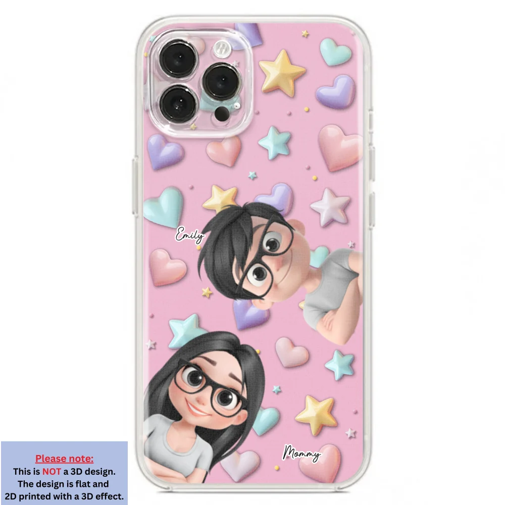 Linda Mamá y Niños - Funda de Teléfono Personalizada con Efecto 3D - Image 18