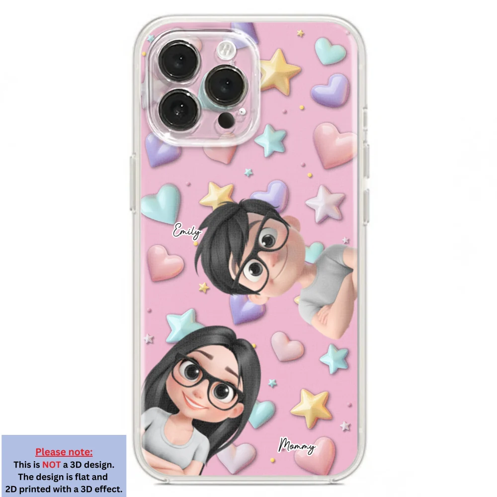 Linda Mamá y Niños - Funda de Teléfono Personalizada con Efecto 3D - Image 19