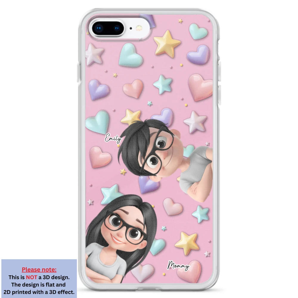 Linda Mamá y Niños - Funda de Teléfono Personalizada con Efecto 3D - Image 6