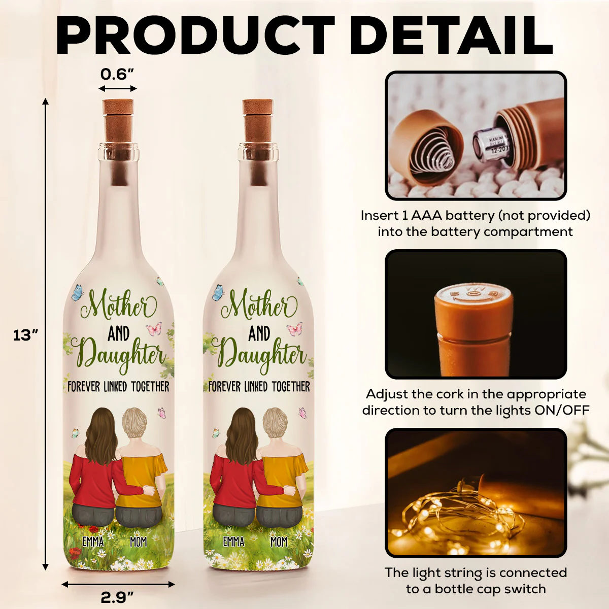 Link Forever - Personalized Custom Bottle Lamp - Image 5