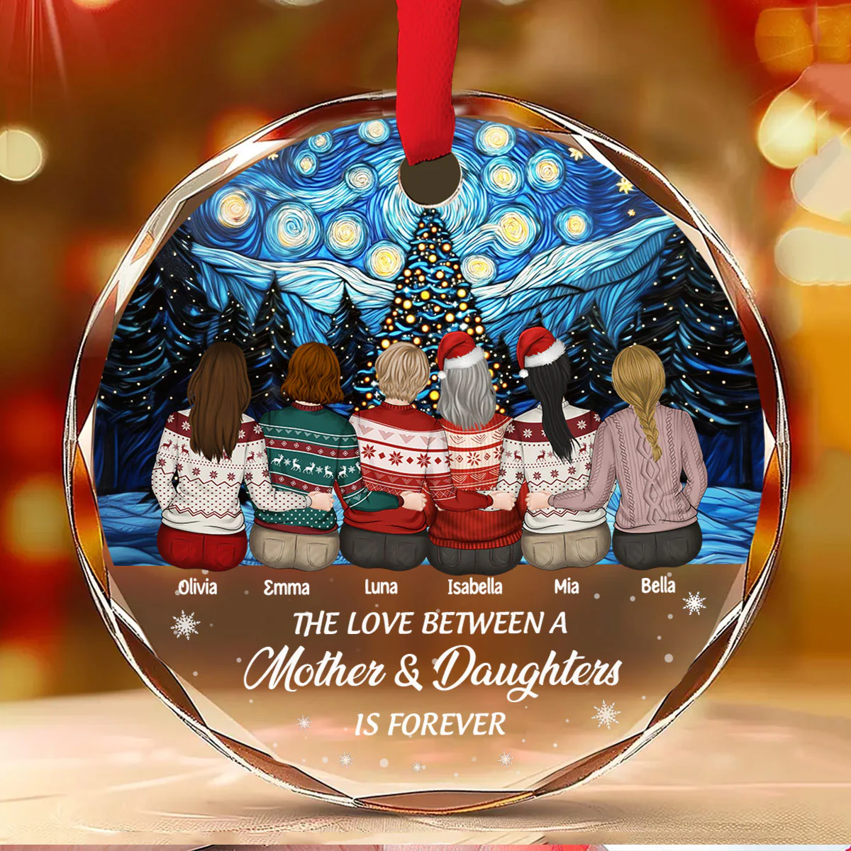 Linked Forever - Personalized Custom Glass Ornament - Image 5