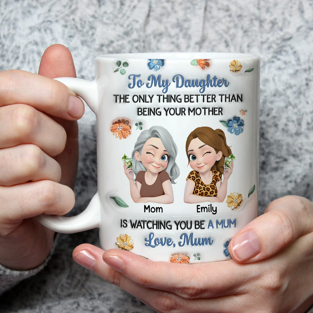 Linked Together Blue Cartoon - Personalized Custom 3D Inflated Effect Mug - Image 3