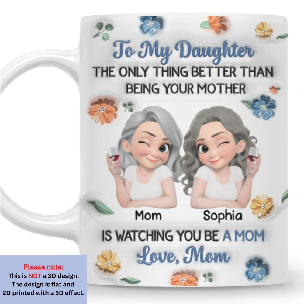 Linked Together Blue Cartoon - Personalized Custom 3D Inflated Effect Mug - Image 6