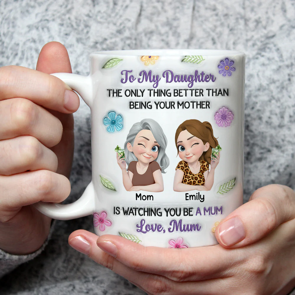 Linked Together Cartoon Colorful - Personalized Custom 3D Inflated Effect Mug - Image 2