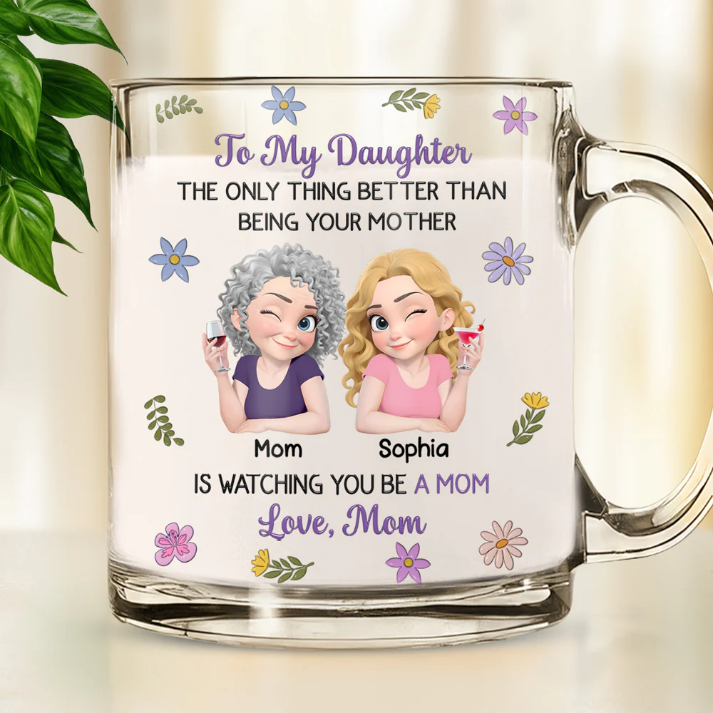 Linked Together Cartoon - Personalized Custom 3D Inflated Effect Glass Mug