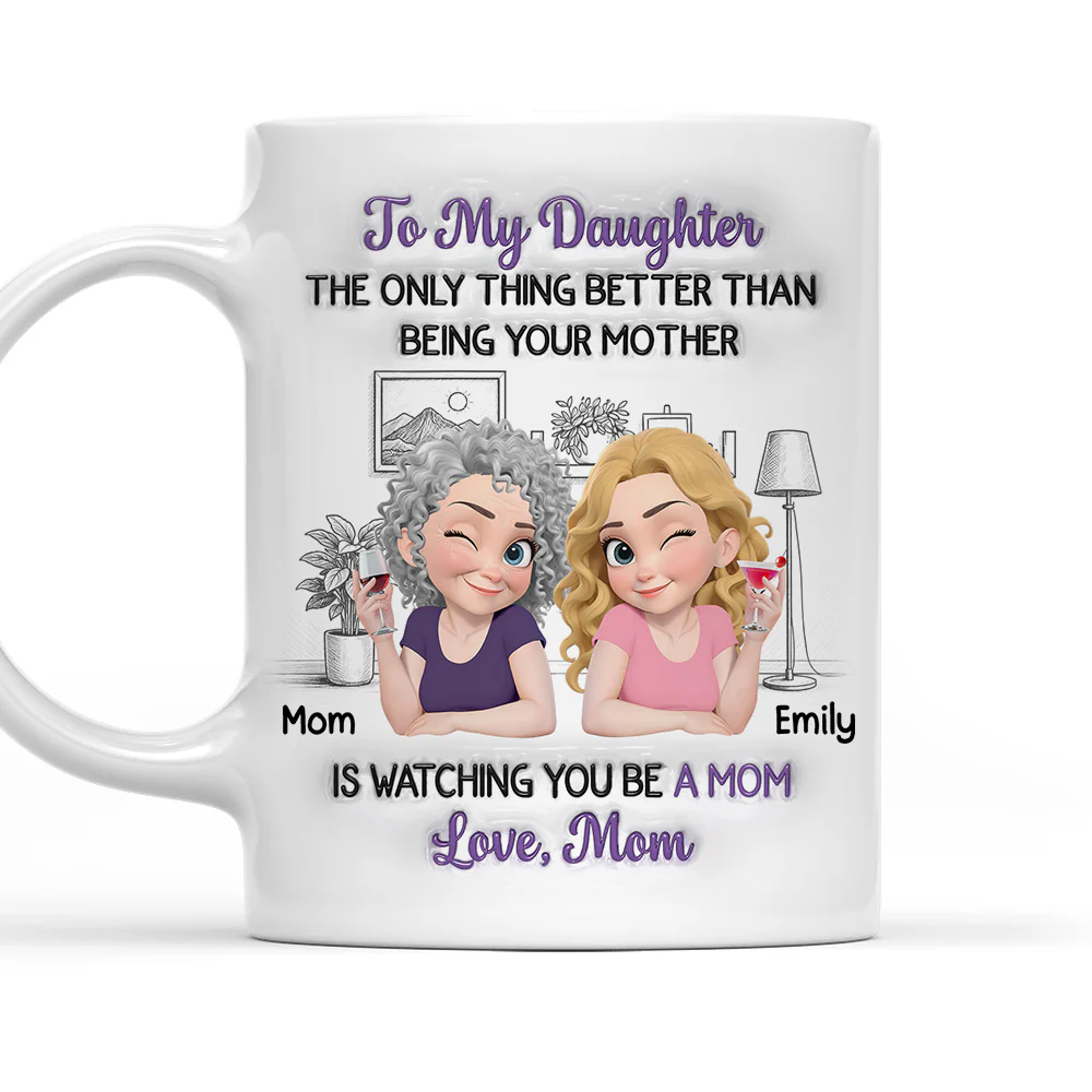Linked Together Cartoon Version 2 - Personalized Custom 3D Inflated Effect Mug