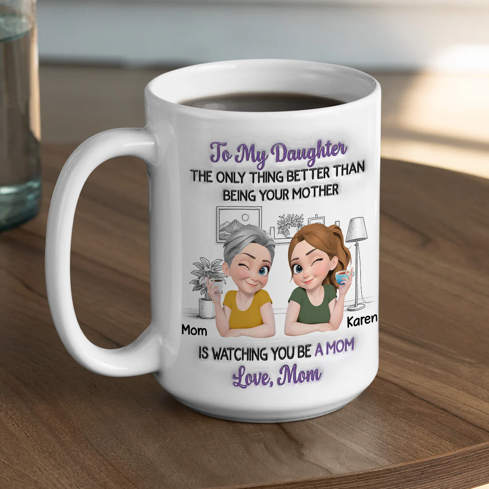 Linked Together Cartoon Version 2 - Personalized Custom 3D Inflated Effect Mug - Image 5