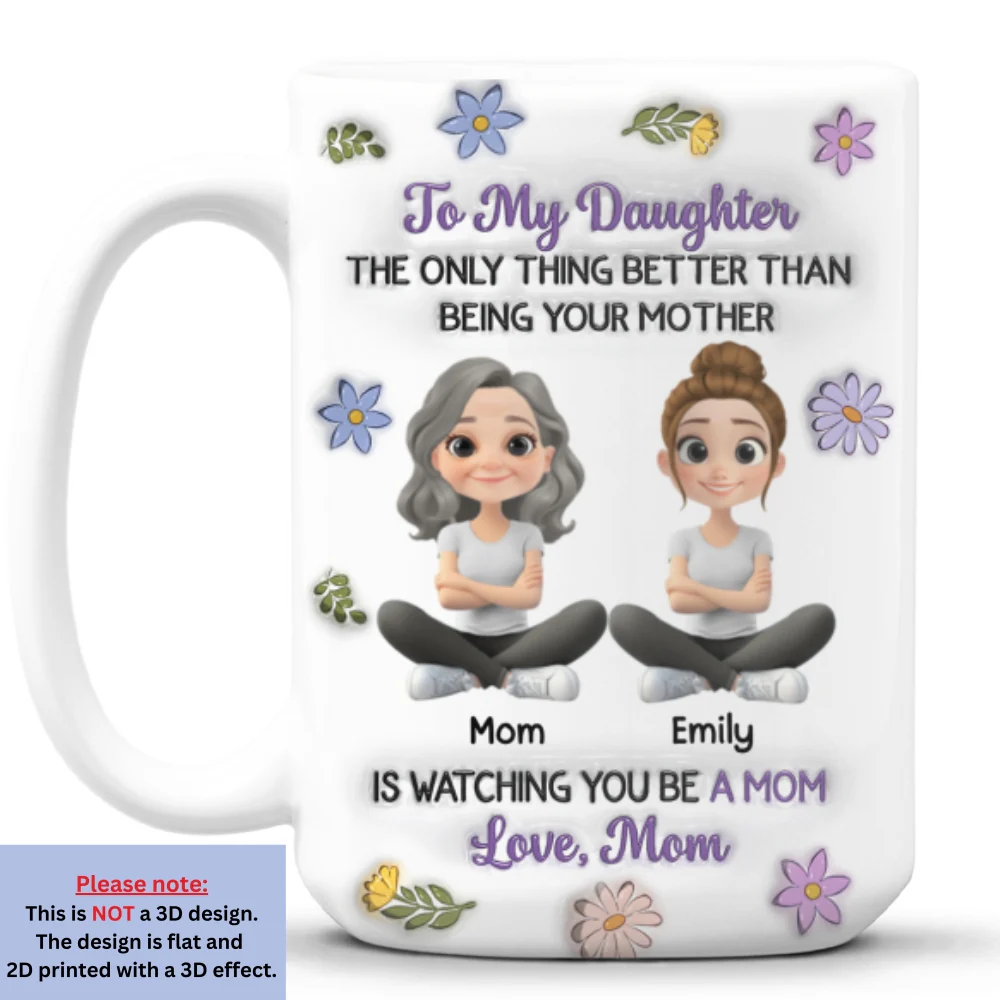 Linked Together Cartoon Version 2 - Personalized Custom 3D Inflated Effect Mug - Image 8