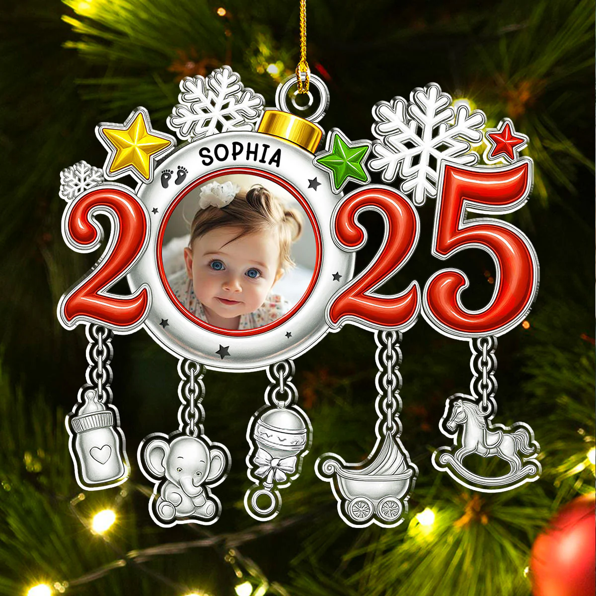 Little Baby Christmas 2025 - Personalized Custom Acrylic Ornament - Image 4