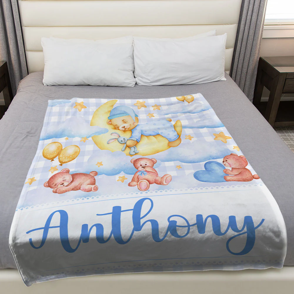 Little Bear - Personalized Custom Fleece Blanket - Image 3