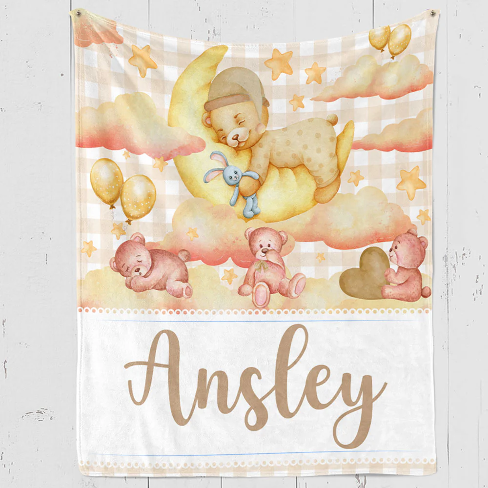 Little Bear - Personalized Custom Fleece Blanket - Image 4