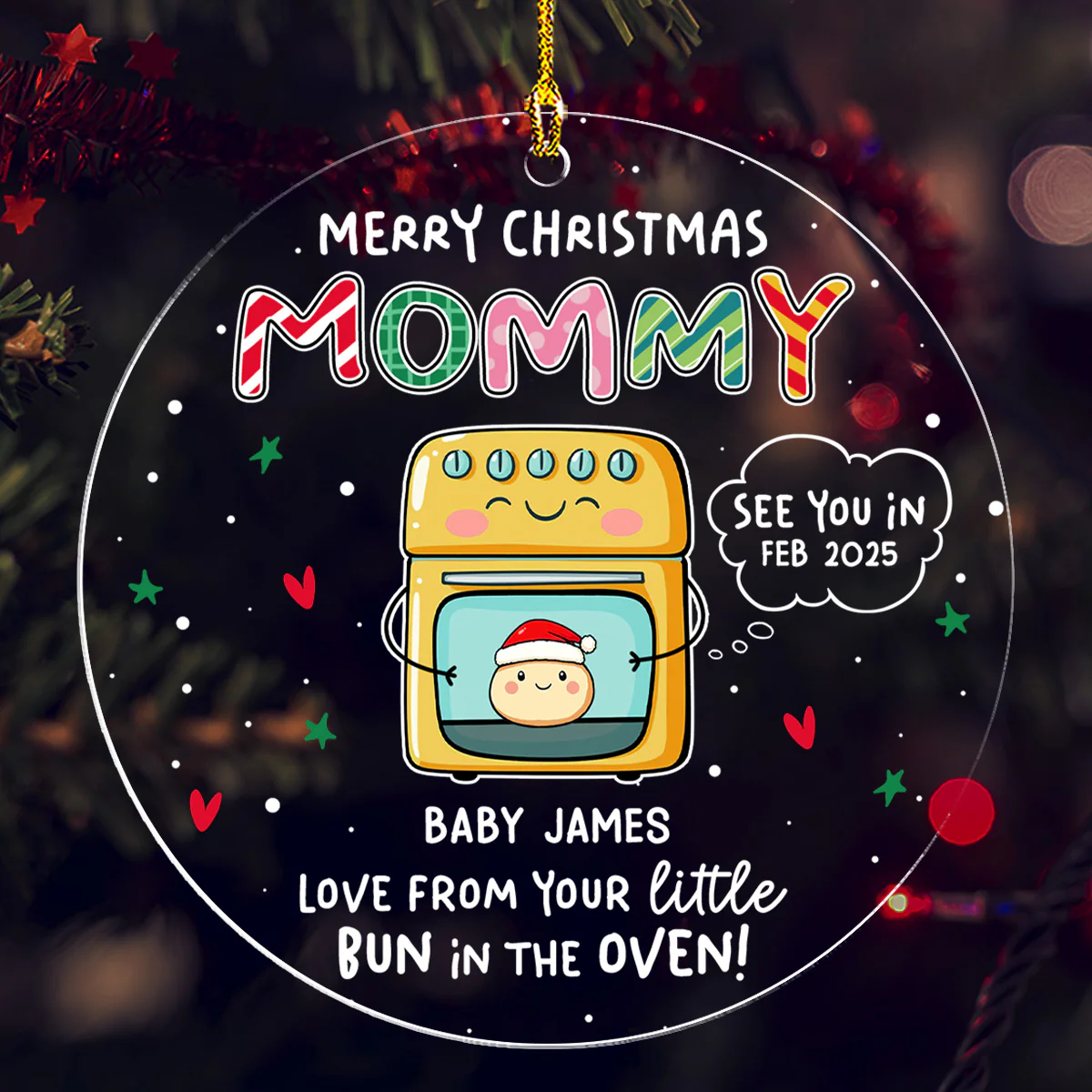 Little Bun - Personalized Custom Acrylic Ornament - Image 2