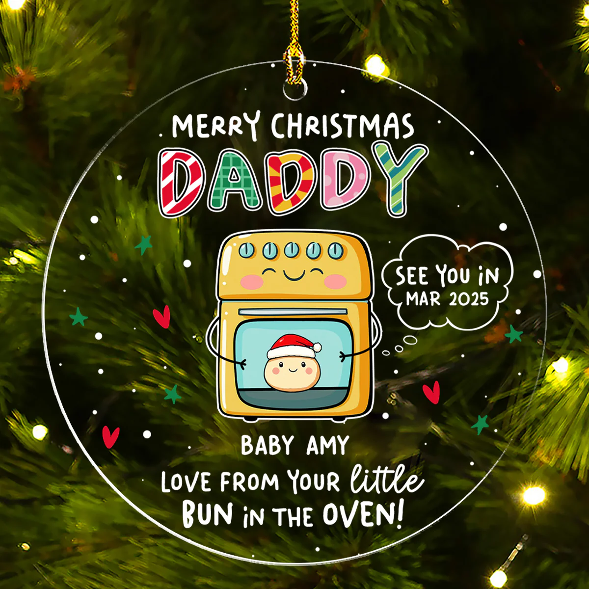 Little Bun - Personalized Custom Acrylic Ornament - Image 3