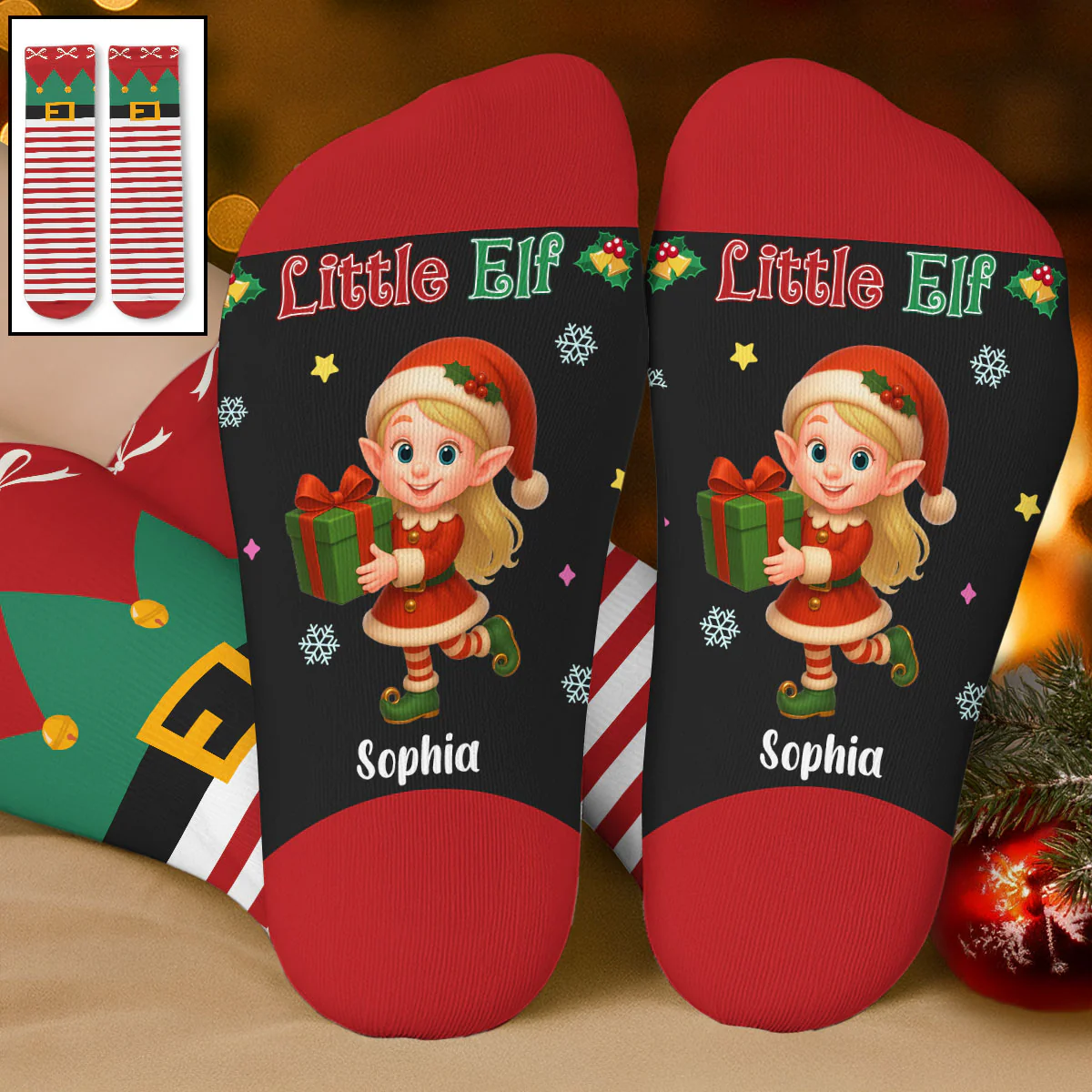 Little Elf - Personalized Custom Crew Socks