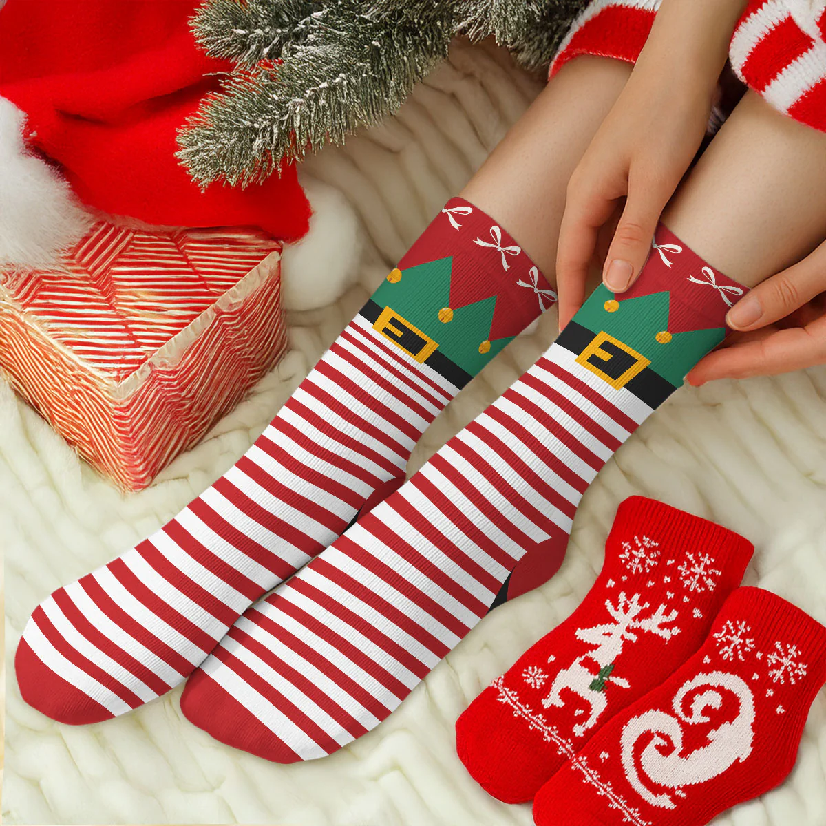 Little Elf - Personalized Custom Crew Socks - Image 2