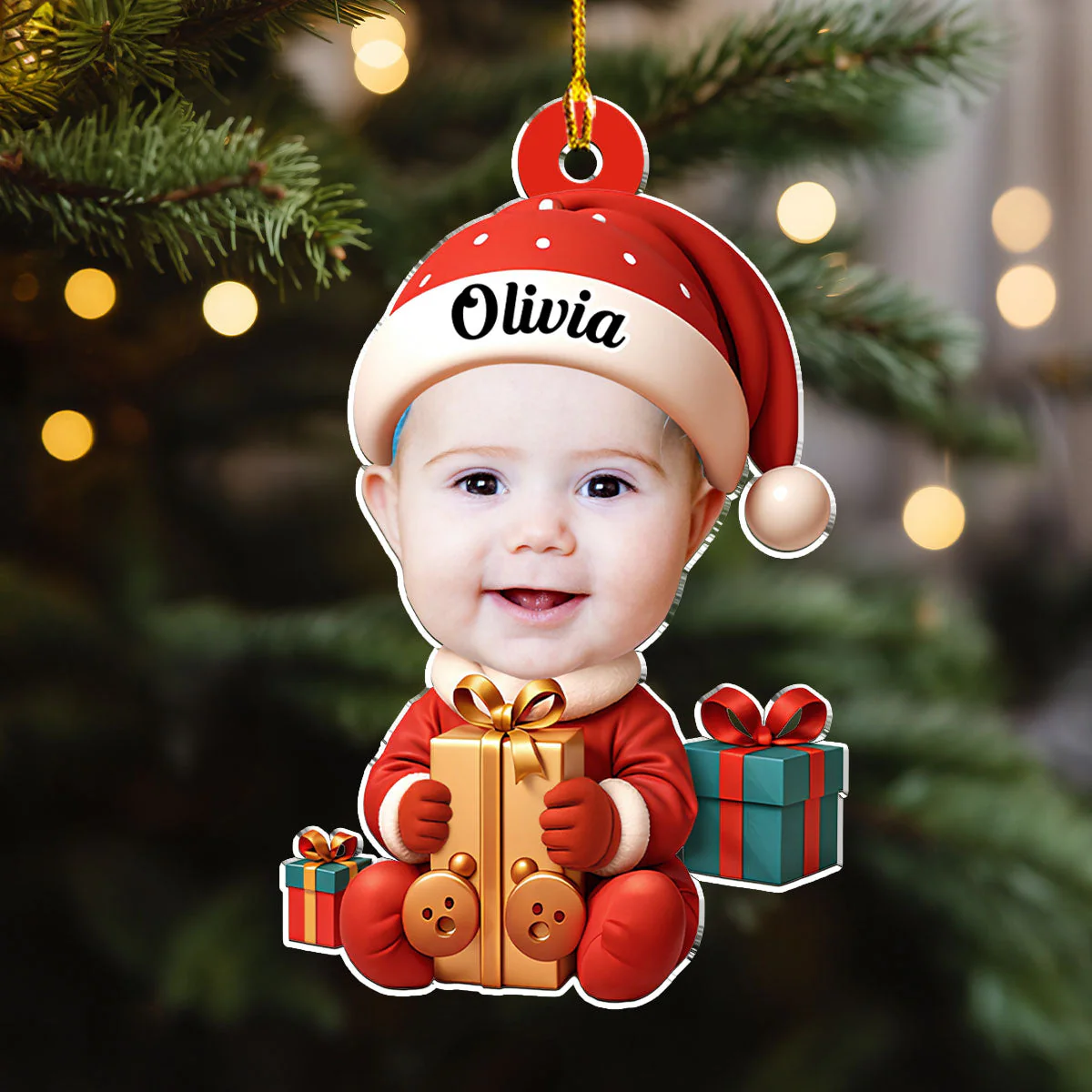 Little Joy Christmas - Personalized Custom Acrylic Ornament - Image 4