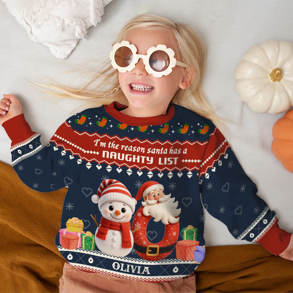 Little One In The Snow - Personalized Custom All-Over-Print Sweatshirt