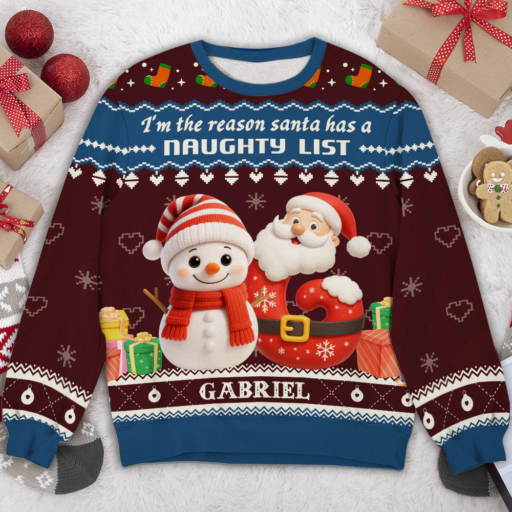 Little One In The Snow - Personalized Custom All-Over-Print Sweatshirt - Image 4