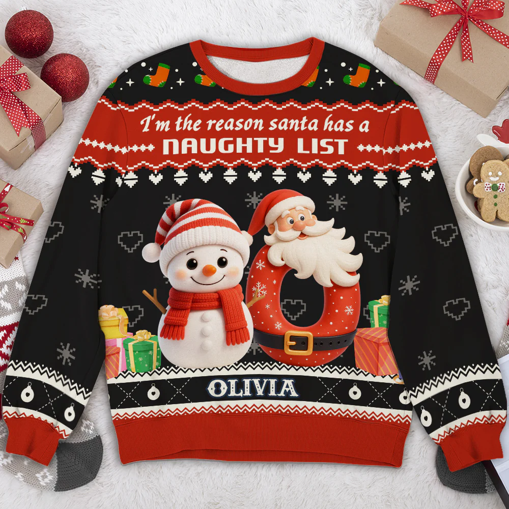 Little One In The Snow - Personalized Custom All-Over-Print Sweatshirt - Image 5