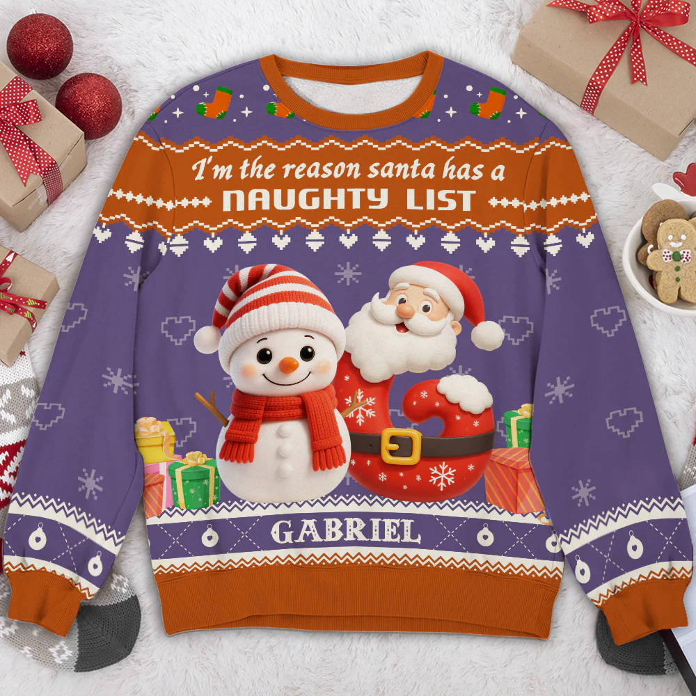 Little One In The Snow - Personalized Custom All-Over-Print Sweatshirt - Image 6