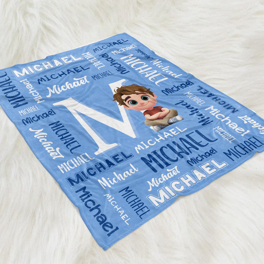 Little Star Name - Personalized Custom Fleece Blanket - Image 2