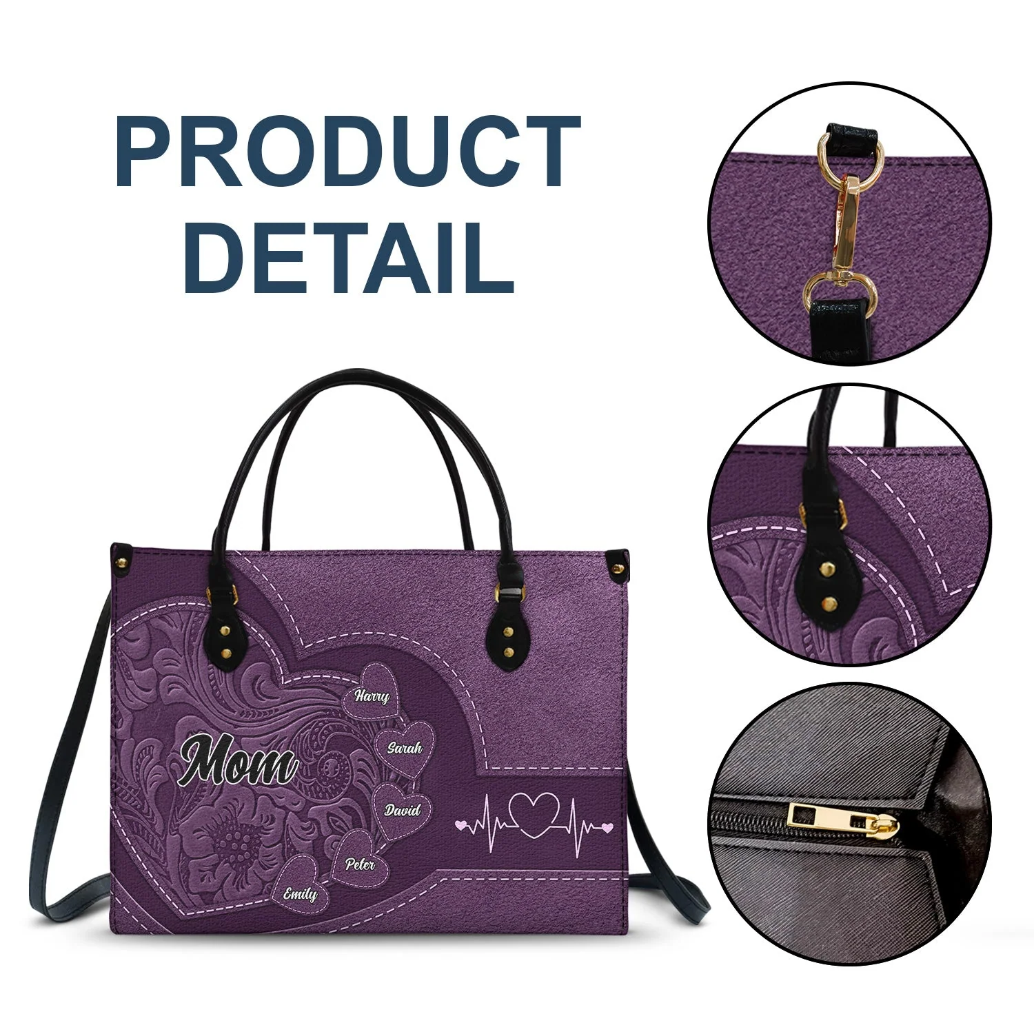 Little Sweethearts - Personalized Custom Leather Bag - Image 2