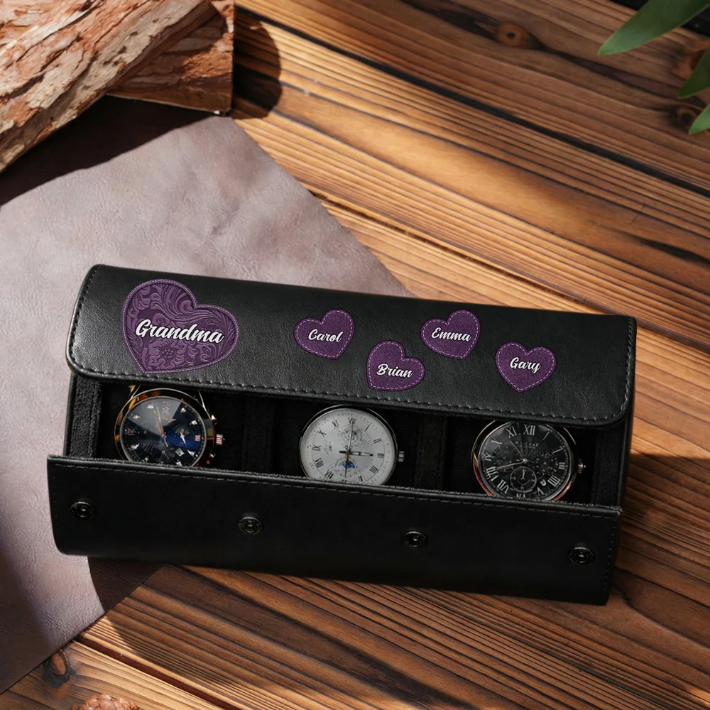 Little Sweethearts - Personalized Custom Leather Watch Case - Image 4