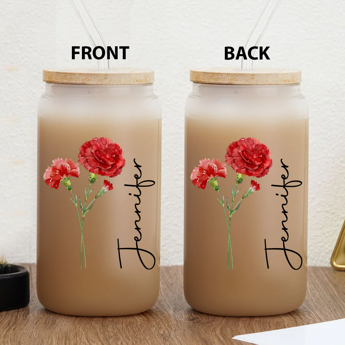 Live Bloom Wildly - Personalized Custom Glass Can - Image 3