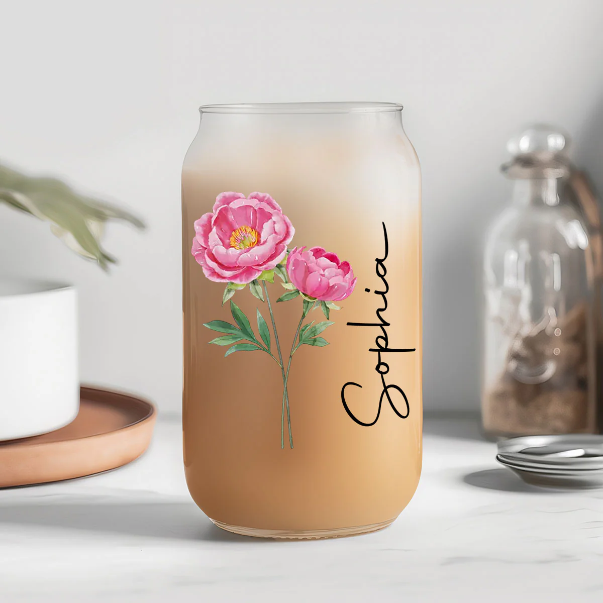 Live Bloom Wildly - Personalized Custom Glass Can - Image 6
