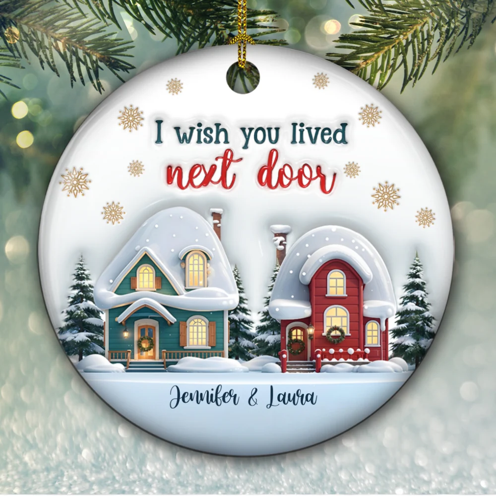Live Closer - Personalized Custom 3D Inflated Effect Ceramic Ornament - Image 5