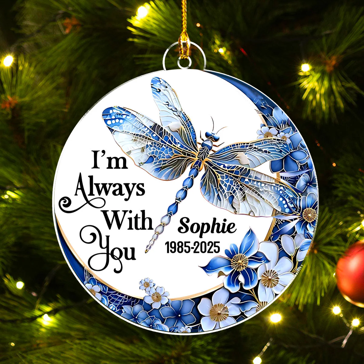Live In Our Minds - Personalized Custom Acrylic Ornament - Image 3